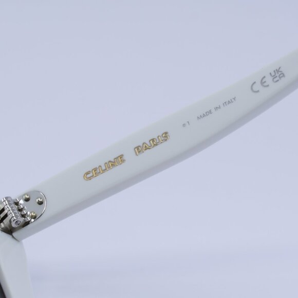 Celine CL40187I 25A Sunglasses White Cat Eye Frame, Grey Lenses - Picture 8 of 12